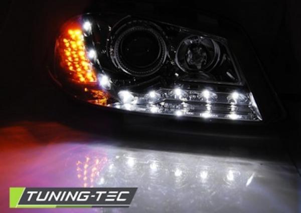 Scheinwerfer LED Tagfahrlicht Optik passend für Seat Ibiza 6L 02-09 Chrom LED Blinker