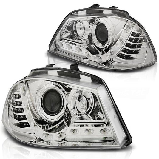 Scheinwerfer LED Tagfahrlicht Optik passend für Seat Ibiza 6L 02-09 Chrom LED Blinker