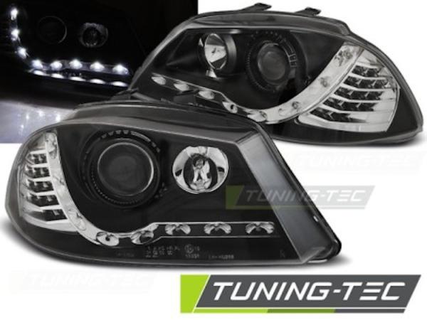 Scheinwerfer LED Tagfahrlicht Optik passend für Seat Ibiza 6L 02-09 Schwarz LED Blinker
