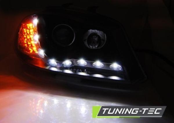 Scheinwerfer LED Tagfahrlicht Optik passend für Seat Ibiza 6L 02-09 Schwarz LED Blinker