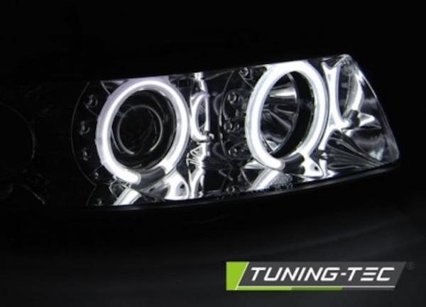 Scheinwerfer CCFL Angel Eyes passend für Seat Leon 1M / Toledo 1M Bj. 99-06 Chrom