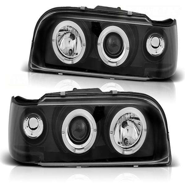 LED Angel Eyes Scheinwerfer passend für Volvo 850 92-96 schwarz