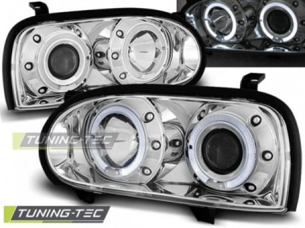 Scheinwerfer Angel Eyes passend für VW Golf 3 91-97 Chrom