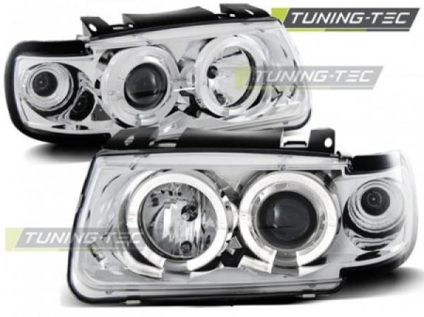 Scheinwerfer Angel Eyes passend für VW Polo 6N Bj. 94-99 Chrom