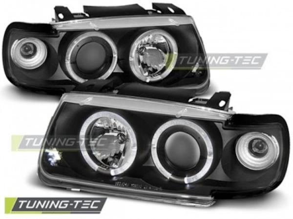 Scheinwerfer Angel Eyes passend für VW Polo 6N Bj. 94-99 Schwarz