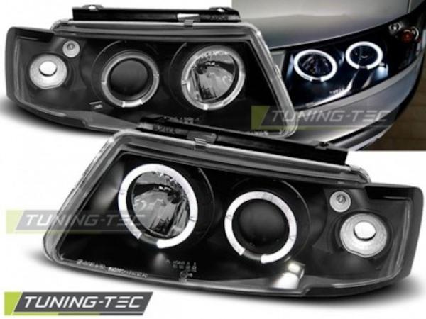 Scheinwerfer Angel Eyes passend für VW Passat 3B Bj. 96-00 Schwarz