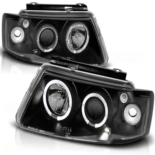 Scheinwerfer Angel Eyes passend für VW Passat 3B Bj. 96-00 Schwarz