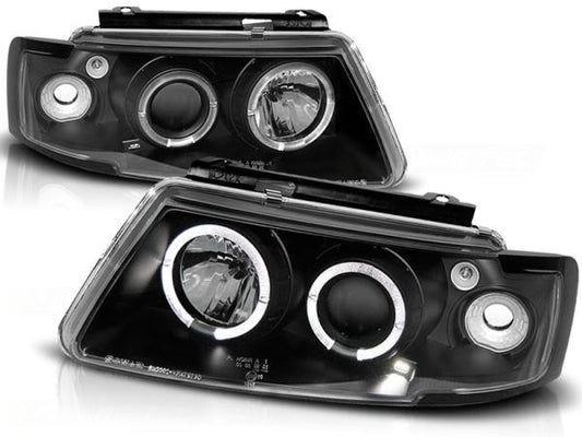 Scheinwerfer Angel Eyes passend für VW Passat 3B Bj. 96-00 Schwarz