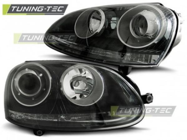 Scheinwerfer Klarglas passend für VW Golf 5 Jetta 5 Bj. 03-10 Schwarz