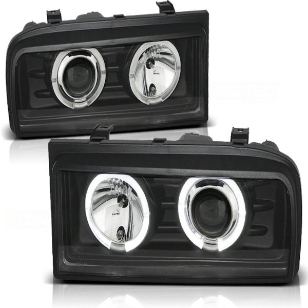 LED Angel Eyes Scheinwerfer passend für VW Corrado 88-95 schwarz