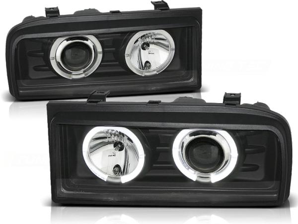 LED Angel Eyes Scheinwerfer passend für VW Corrado 88-95 schwarz
