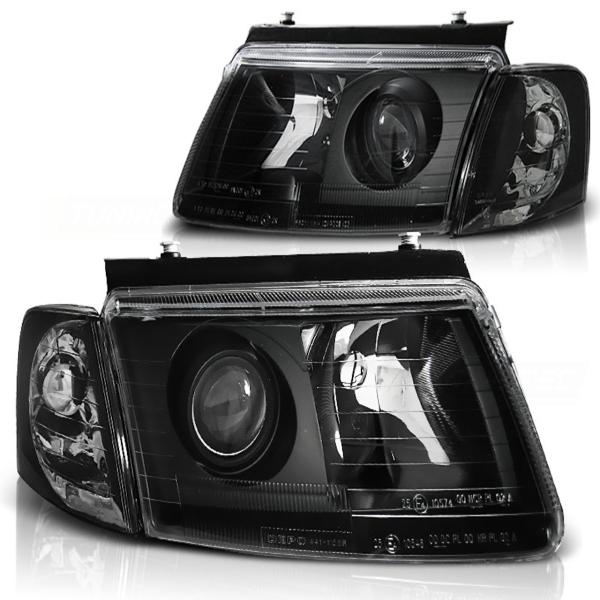 Klarglas Xenon Design Scheinwerfer passend für VW Passat 3B (B5) 96-00 schwarz