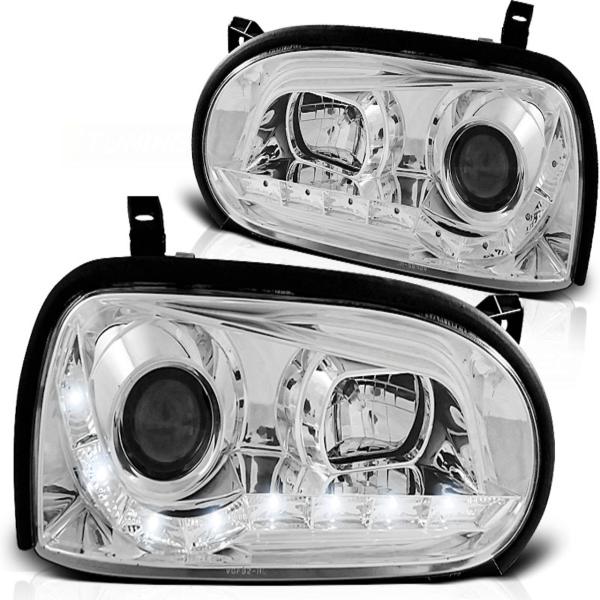 LED Tagfahrlicht Scheinwerfer passend für VW Golf 3 91-97 chrom