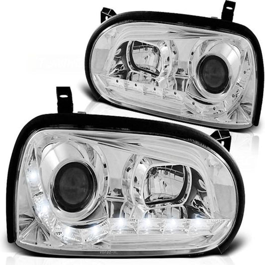 LED Tagfahrlicht Scheinwerfer passend für VW Golf 3 91-97 chrom