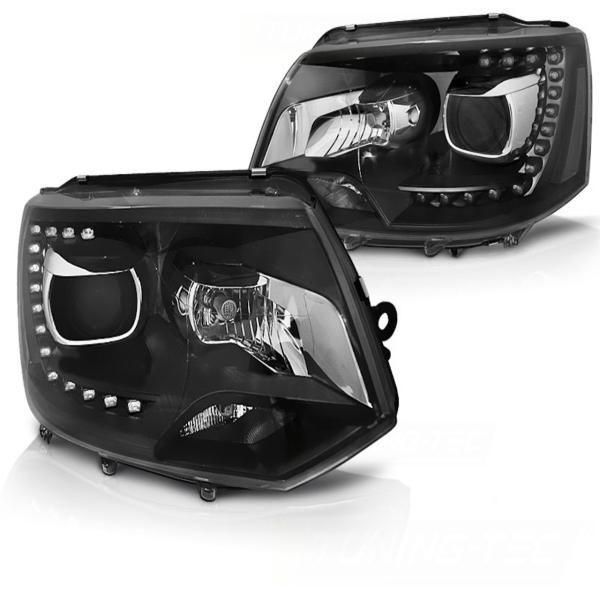 Scheinwerfer DRL LED Tagfahrlicht passend für VW T5 GP Facelift Bj. 10-15 Schwarz