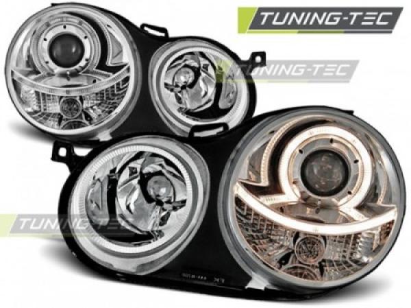 Scheinwerfer Angel Eyes passend für VW Polo 9N Bj. 01-05 Chrom