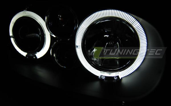 LED Angel Eyes Scheinwerfer passend für VW Golf 4 97-03 schwarz