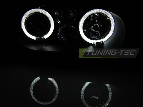 LED Angel Eyes Scheinwerfer passend für VW Golf 4 97-03 schwarz