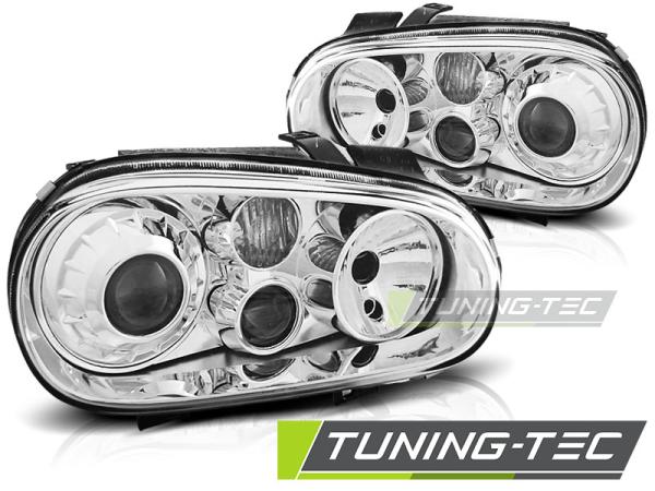 Design Klarglas Scheinwerfer passend für VW Golf 4 97-03 chrom