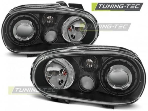 Design Klarglas Scheinwerfer passend für VW Golf 4 97-03 schwarz