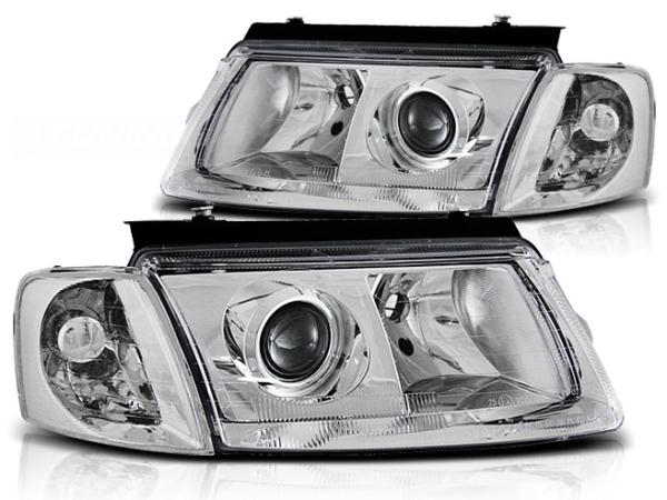 Scheinwerfer Klarglas Projektor passend für VW Passat 3B Bj. 96-00 Chrom