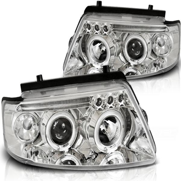 Scheinwerfer Angel Eyes passend für VW Passat 3B Bj. 96-00 Chrom