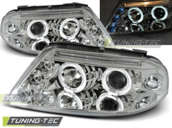 Scheinwerfer Angel Eyes passend für VW Passat 3BG Bj. 00-05 Chrom