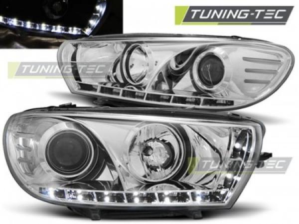 Scheinwerfer LED Tagfahrlicht Optik passend für VW Scirocco 3 Bj. 08-14 Chrom