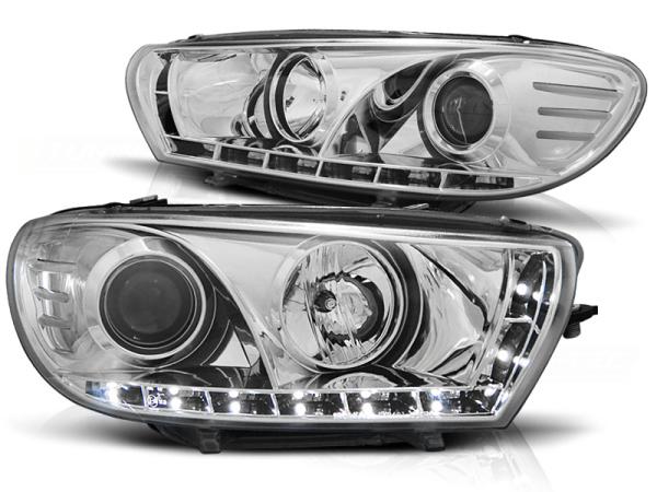 Scheinwerfer LED Tagfahrlicht Optik passend für VW Scirocco 3 Bj. 08-14 Chrom
