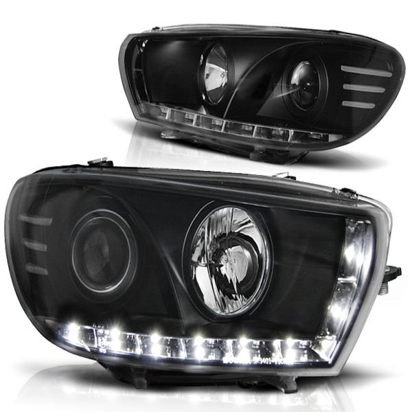 Scheinwerfer LED Tagfahrlicht Optik passend für VW Scirocco 3 Bj. 08-14 Schwarz
