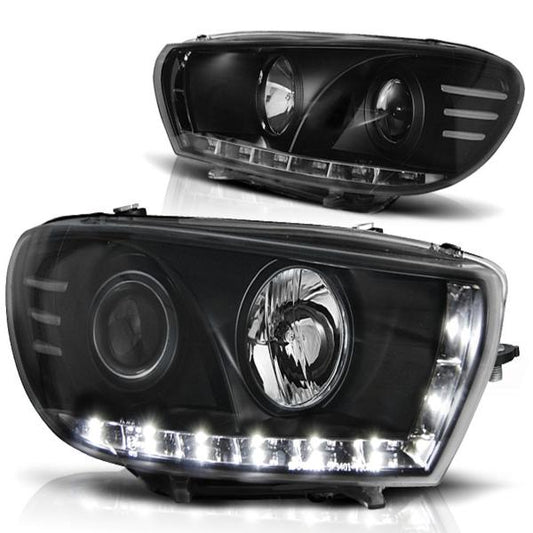 Scheinwerfer LED Tagfahrlicht Optik passend für VW Scirocco 3 Bj. 08-14 Schwarz
