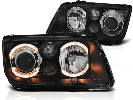 Design Angel Eyes Scheinwerfer passend für VW Bora 98-05 schwarz