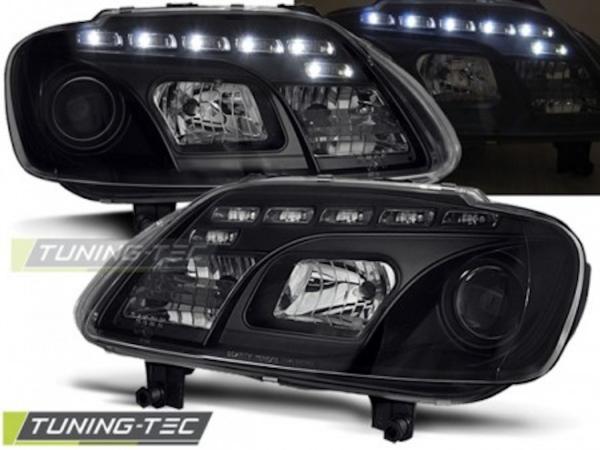 Scheinwerfer LED Tagfahrlicht Optik passend für VW Touran 1T / Caddy 3 (2K) Schwarz