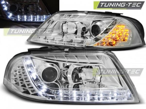 Scheinwerfer LED Tagfahrlicht Optik passend für VW Passat 3BG 00-05 Chrom LED Blinker
