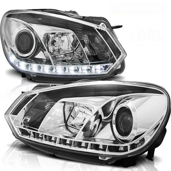 Scheinwerfer DRL LED Tagfahrlicht passend für VW Golf 6 Bj. 08-13 Chrom
