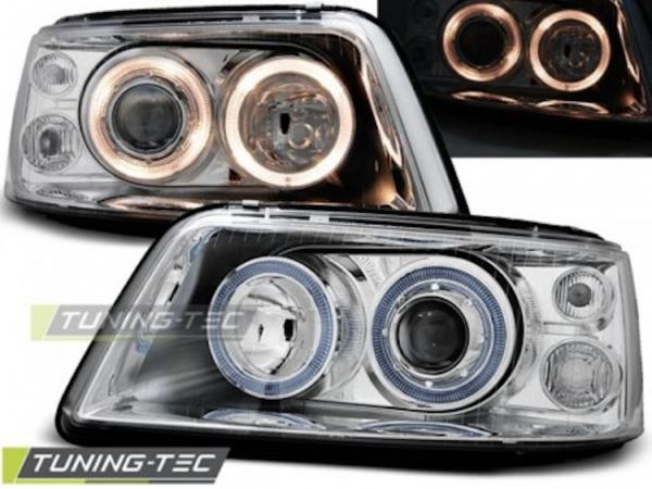 Scheinwerfer Angel Eyes passend für VW T5 Bj. 03-09 Chrom