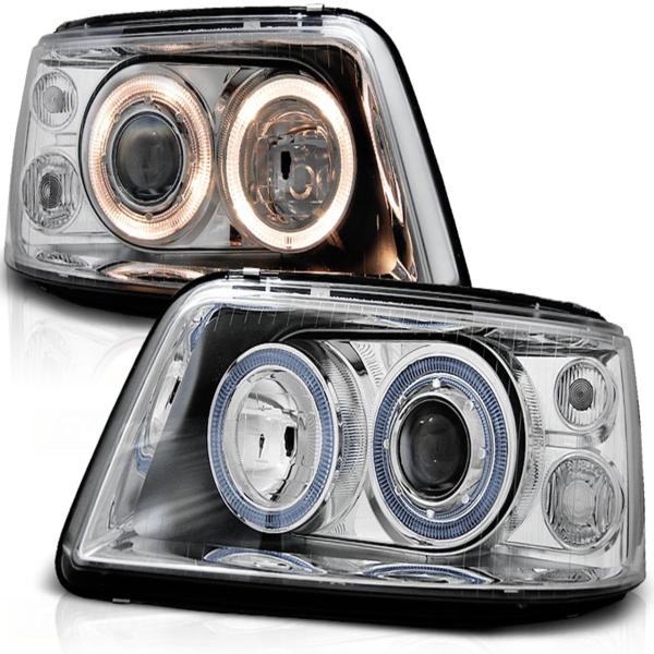 Scheinwerfer Angel Eyes passend für VW T5 Bj. 03-09 Chrom