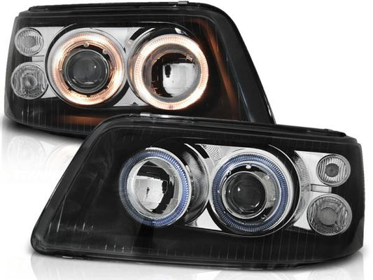 Scheinwerfer Angel Eyes passend für VW T5 Bj. 03-09 Schwarz