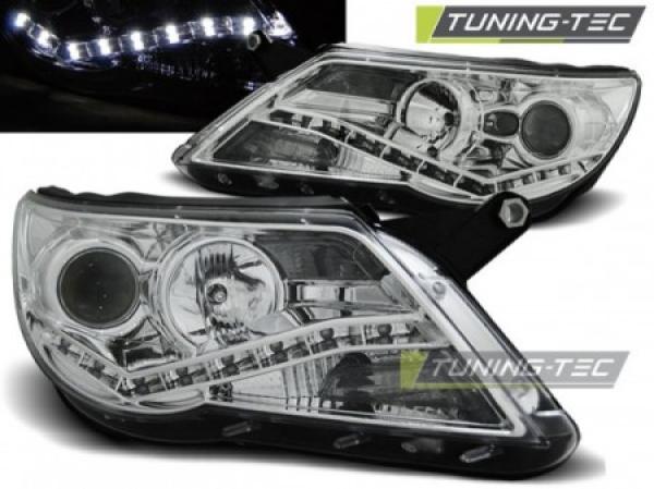 Scheinwerfer LED Tagfahrlicht Optik passend für VW Tiguan 5N Bj. 07-11 Chrom