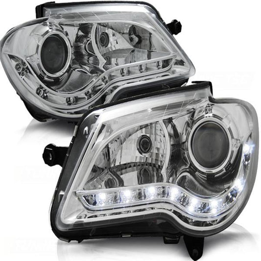 Scheinwerfer LED Tagfahrlicht Optik passend für VW Touran 1T GP Facelift Bj. 06-10 Chrom