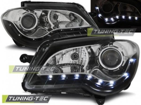 Scheinwerfer LED Tagfahrlicht Optik passend für VW Touran 1T GP Facelift Bj. 06-10 Schwarz