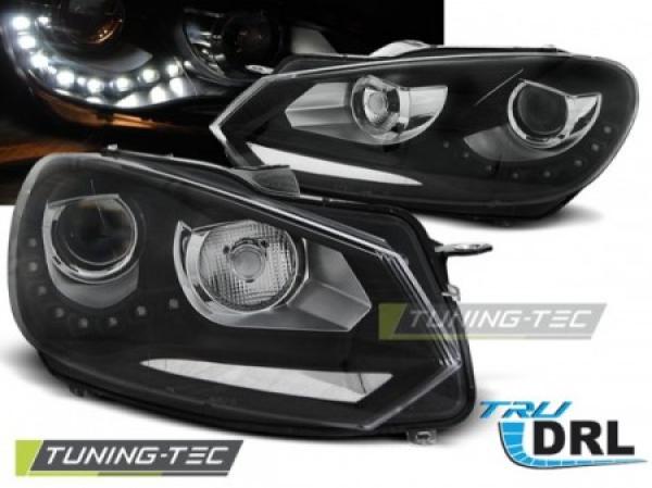 LED Tagfahrlicht Upgrade Scheinwerfer passend für VW Golf 6 08-12 schwarz
