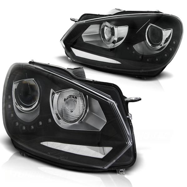 LED Tagfahrlicht Upgrade Scheinwerfer passend für VW Golf 6 08-12 schwarz