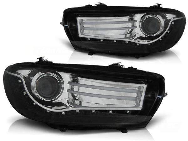 Scheinwerfer LED Tagfahrlicht Optik passend für VW Scirocco 3 Bj. 08-14 Schwarz