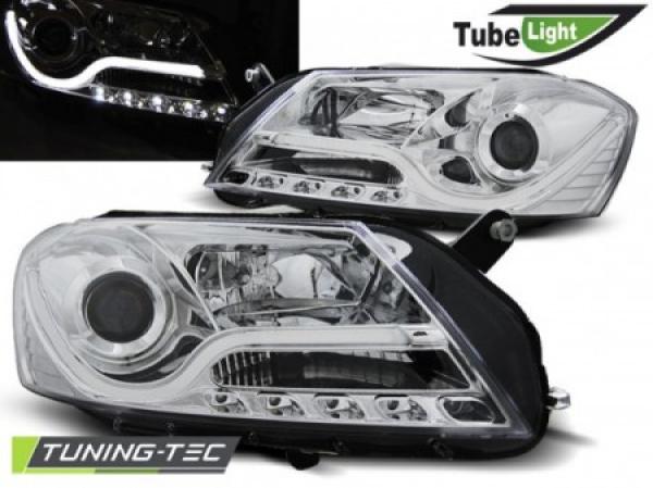 Scheinwerfer LED Tagfahrlicht Optik passend für VW Passat 3C B7 Bj. 10-14 Chrom LTI