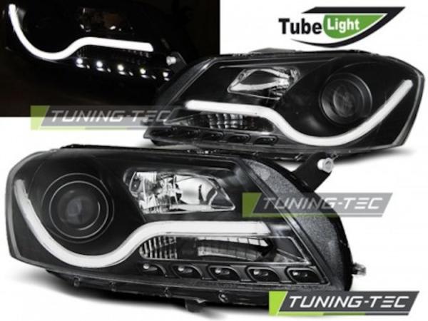 LED Tagfahrlicht Design Scheinwerfer passend für VW Passat B7 10-14 schwarz