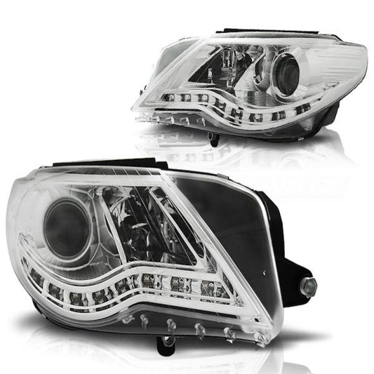 Scheinwerfer LED Tagfahrlicht Optik passend für VW Passat CC Bj. 08-12 Chrom