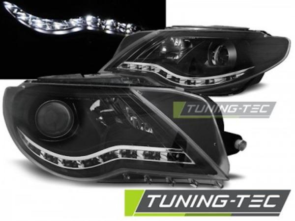 Scheinwerfer LED Tagfahrlicht Optik passend für VW Passat CC Bj. 08-12 Schwarz