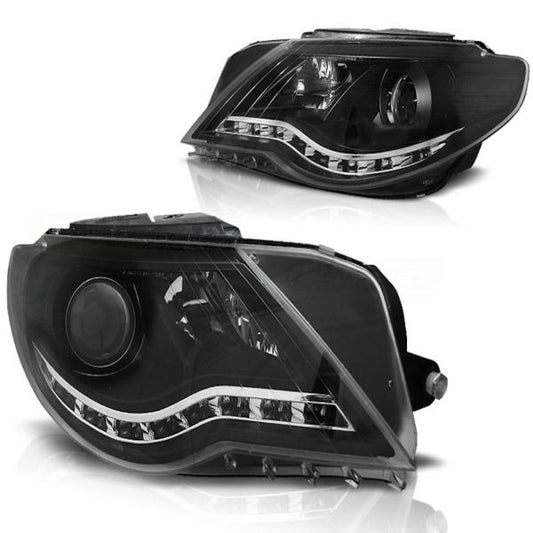 Scheinwerfer LED Tagfahrlicht Optik passend für VW Passat CC Bj. 08-12 Schwarz
