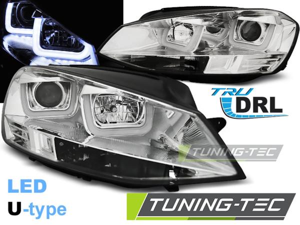 Scheinwerfer U-Tube LED Tagfahrlicht passend für VW Golf 7 Bj. 12-16 Chrom